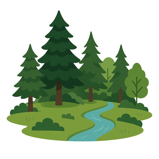 森林と水循環のイラスト